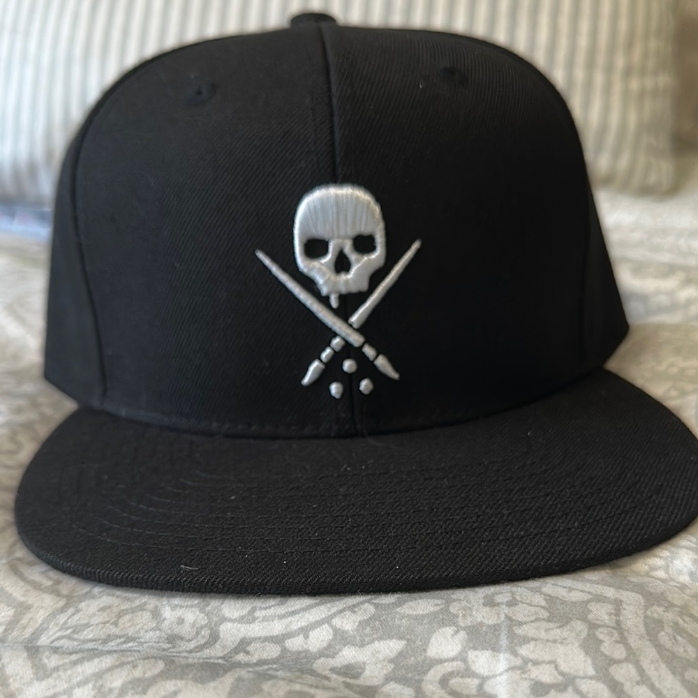 Sullen Black Skull Embroidered Cap